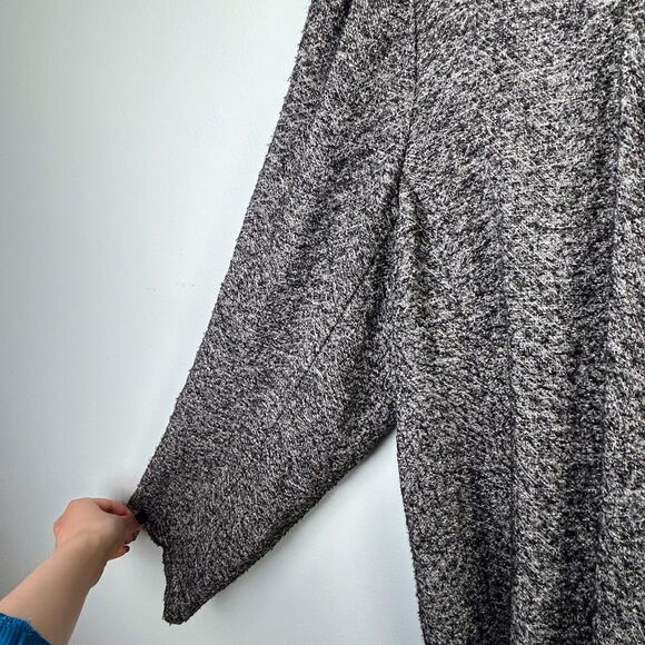 Eileen Fisher Waterfall Cardigan Knit Open Front Drape Jacket HerIngbone Gray XL - Picture 4 of 12